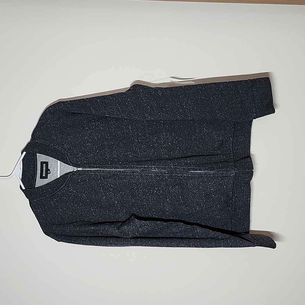 Bonobos Full Zip Slim Fit Neutral Heather Gray Cardigan Sweatshirt Mens XL